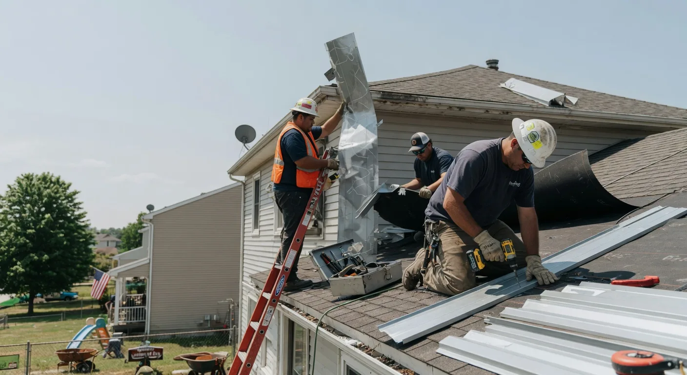 Storm Damage Metal Roof Repair in East Walpole, MA